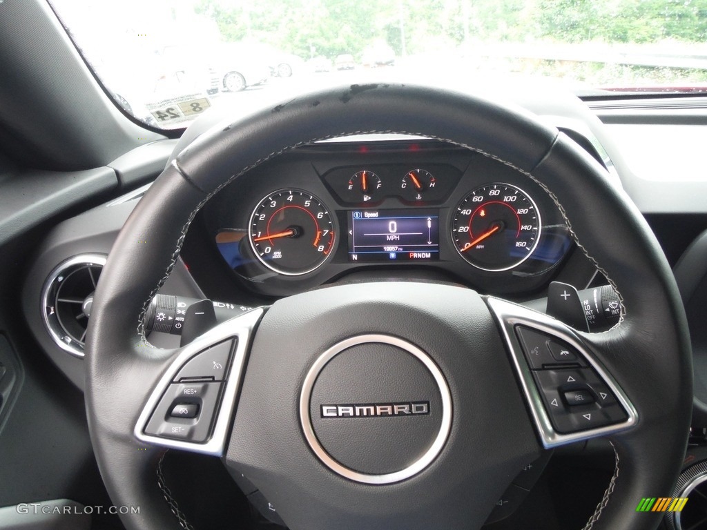 2019 Chevrolet Camaro LT Coupe Jet Black Steering Wheel Photo #144404661