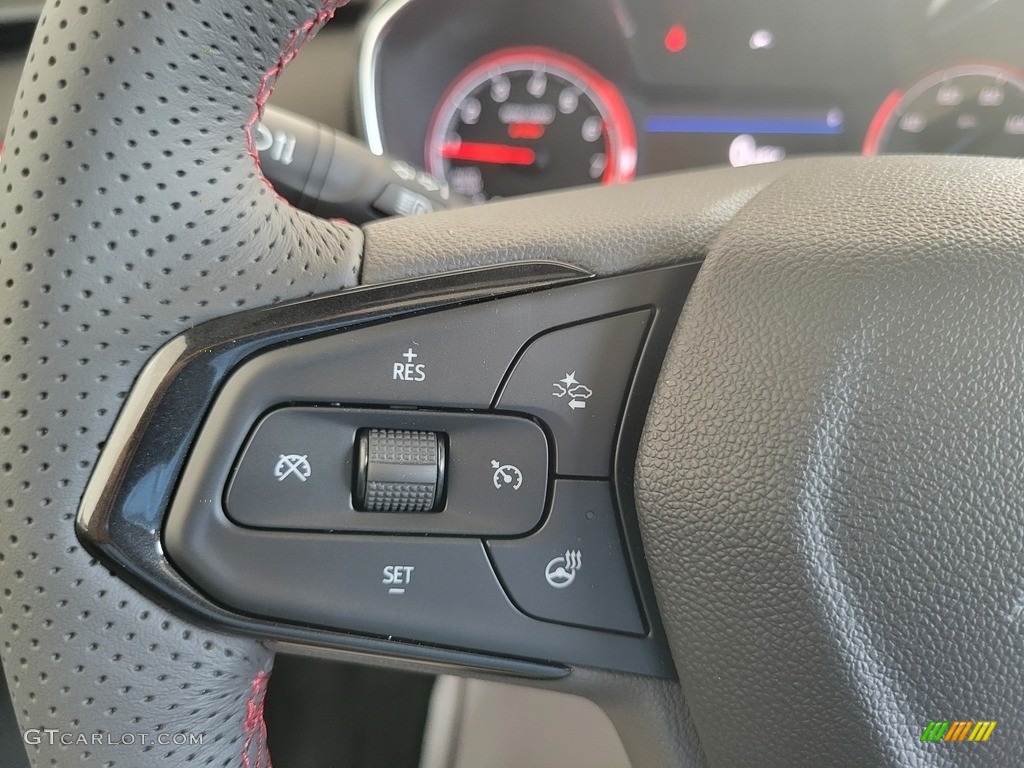2022 Chevrolet TrailBlazer RS Jet Black w/Red Accents Steering Wheel Photo #144406767