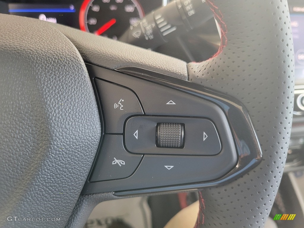 2022 Chevrolet TrailBlazer RS Jet Black w/Red Accents Steering Wheel Photo #144406788