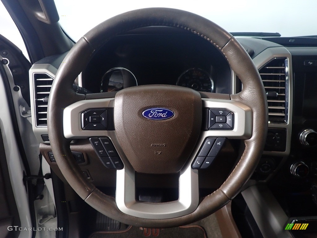 2020 Ford F150 King Ranch SuperCrew 4x4 King Ranch Kingsville/Java Steering Wheel Photo #144407187