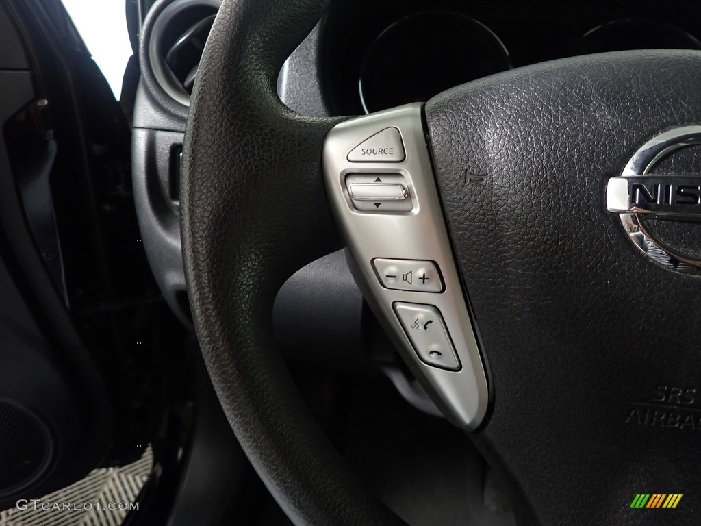 2016 Nissan Versa SV Sedan Charcoal Steering Wheel Photo #144408989