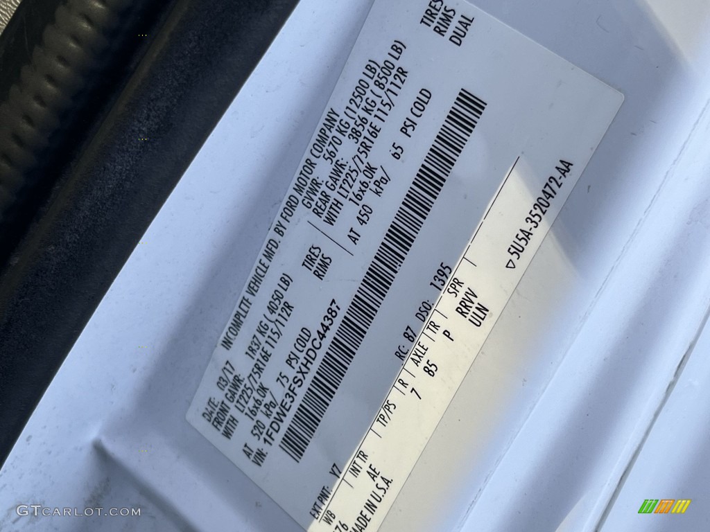 2017 Ford E Series Cutaway E350 Cutaway Commercial Moving Truck Color Code Photos