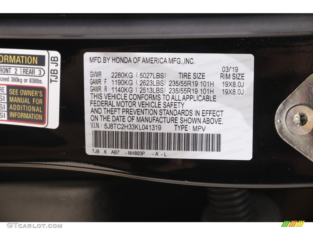 2019 Acura RDX AWD Color Code Photos