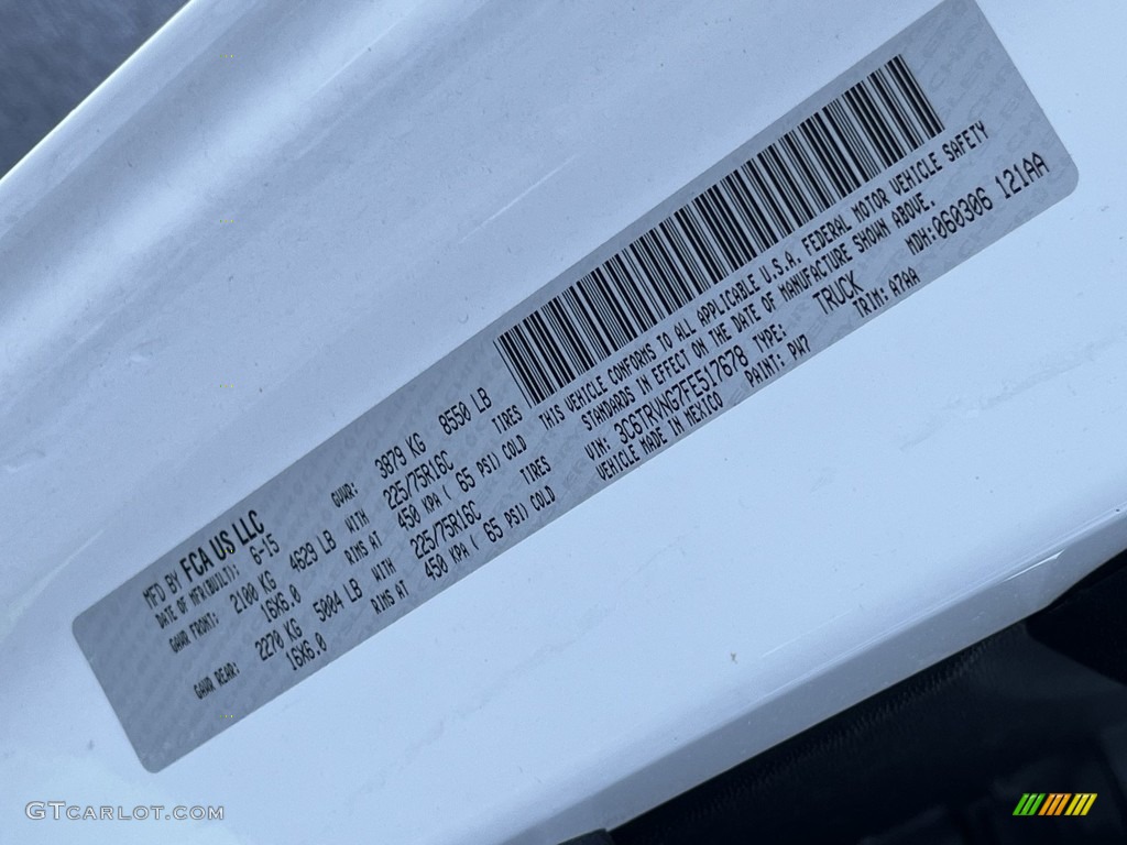 2015 ProMaster Color Code PW7 for Bright White Photo #144421406