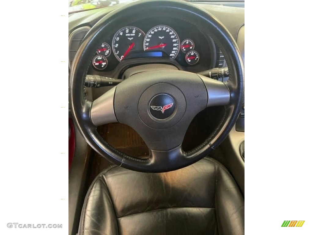 2007 Chevrolet Corvette Coupe Ebony Steering Wheel Photo #144422525