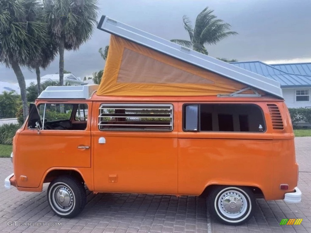 Brilliant Orange 1974 Volkswagen Bus T2 Campmobile Exterior Photo #144423453