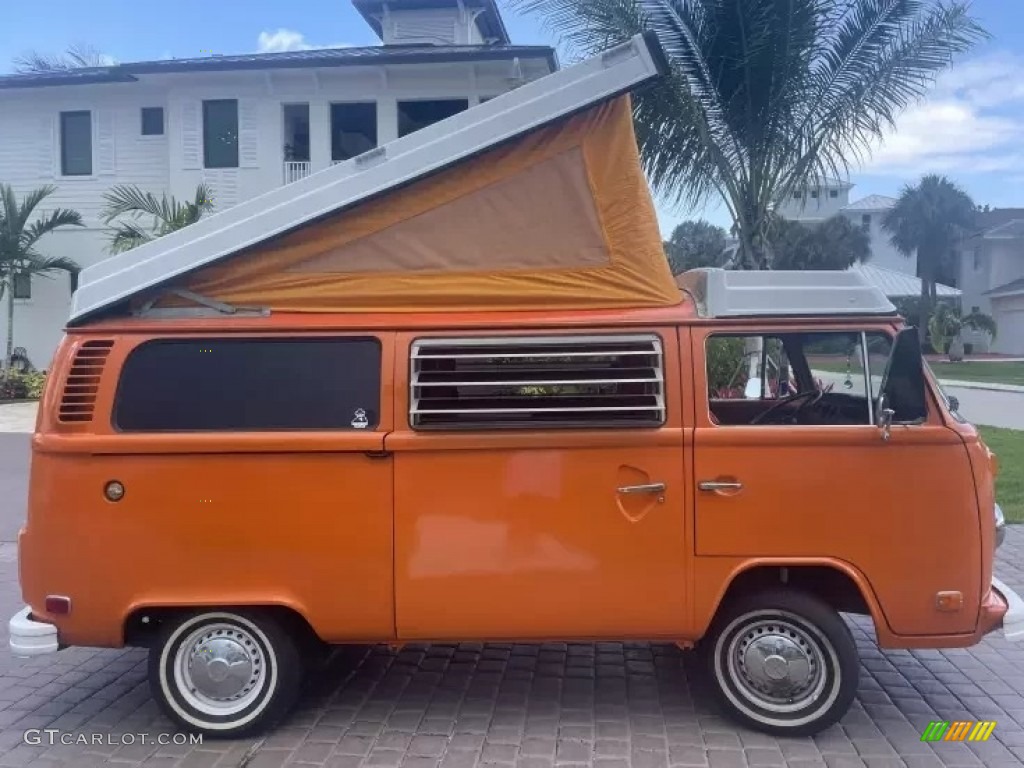 Brilliant Orange 1974 Volkswagen Bus T2 Campmobile Exterior Photo #144423651