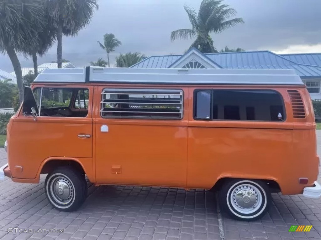Brilliant Orange 1974 Volkswagen Bus T2 Campmobile Exterior Photo #144423666