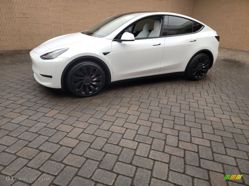 2022 Model Y Performance AWD - Pearl White Multi-Coat / White/Black photo #1