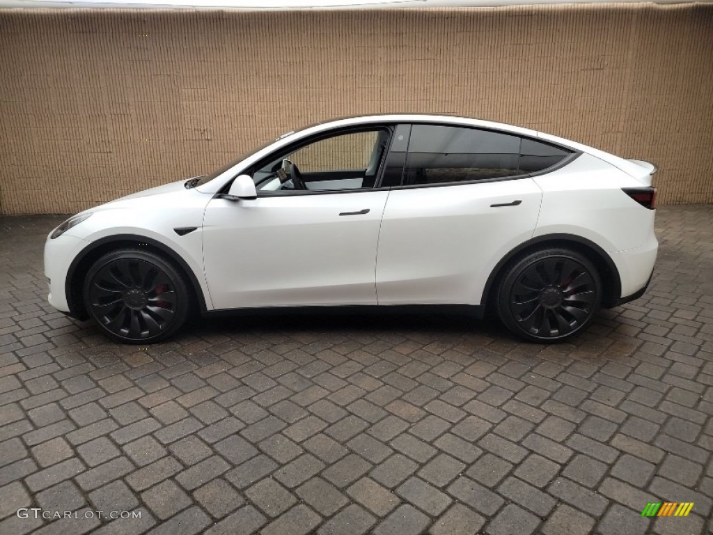 2022 Model Y Performance AWD - Pearl White Multi-Coat / White/Black photo #2