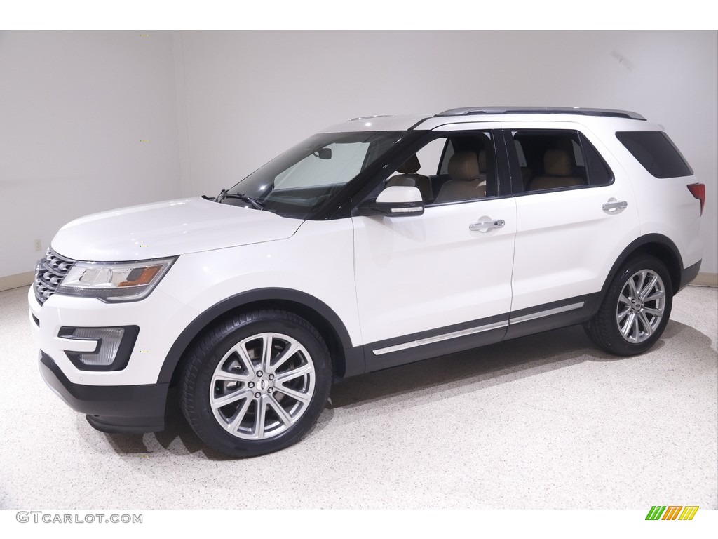 2017 Explorer Limited - White Platinum / Medium Light Camel photo #3