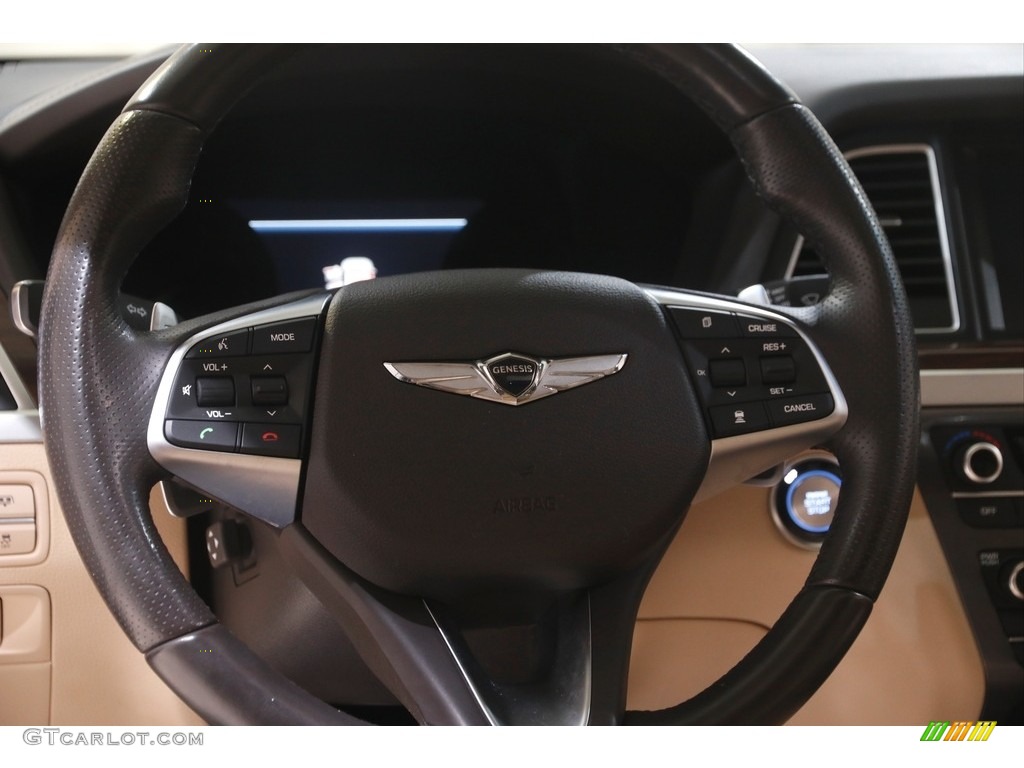 2019 Hyundai Genesis G80 AWD Beige Steering Wheel Photo #144427651