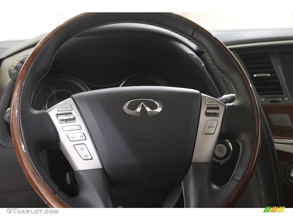 2018 Infiniti QX80 AWD Graphite Steering Wheel Photo #144428872