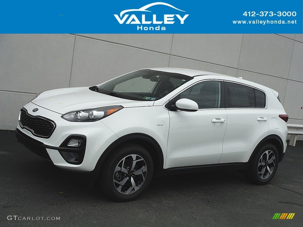 2020 Sportage LX AWD - Clear White / Black photo #1