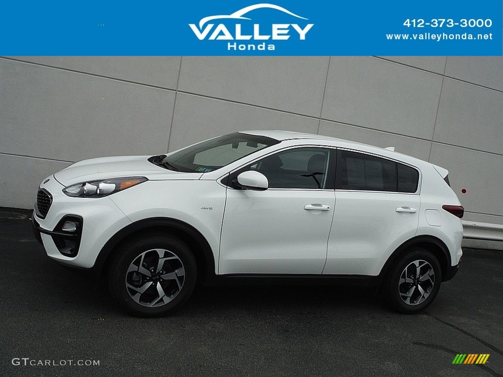 2020 Sportage LX AWD - Clear White / Black photo #2