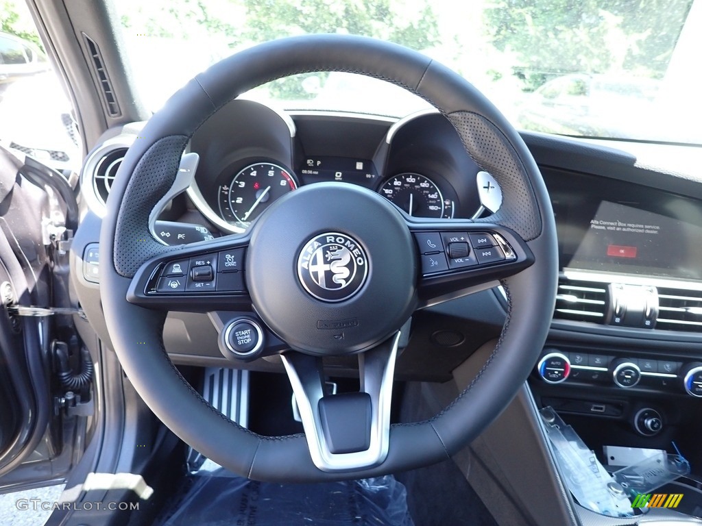 2022 Alfa Romeo Giulia Veloce AWD Black Steering Wheel Photo #144433899