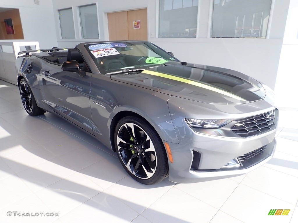 Satin Steel Metallic 2021 Chevrolet Camaro LT Convertible Exterior Photo #144433962