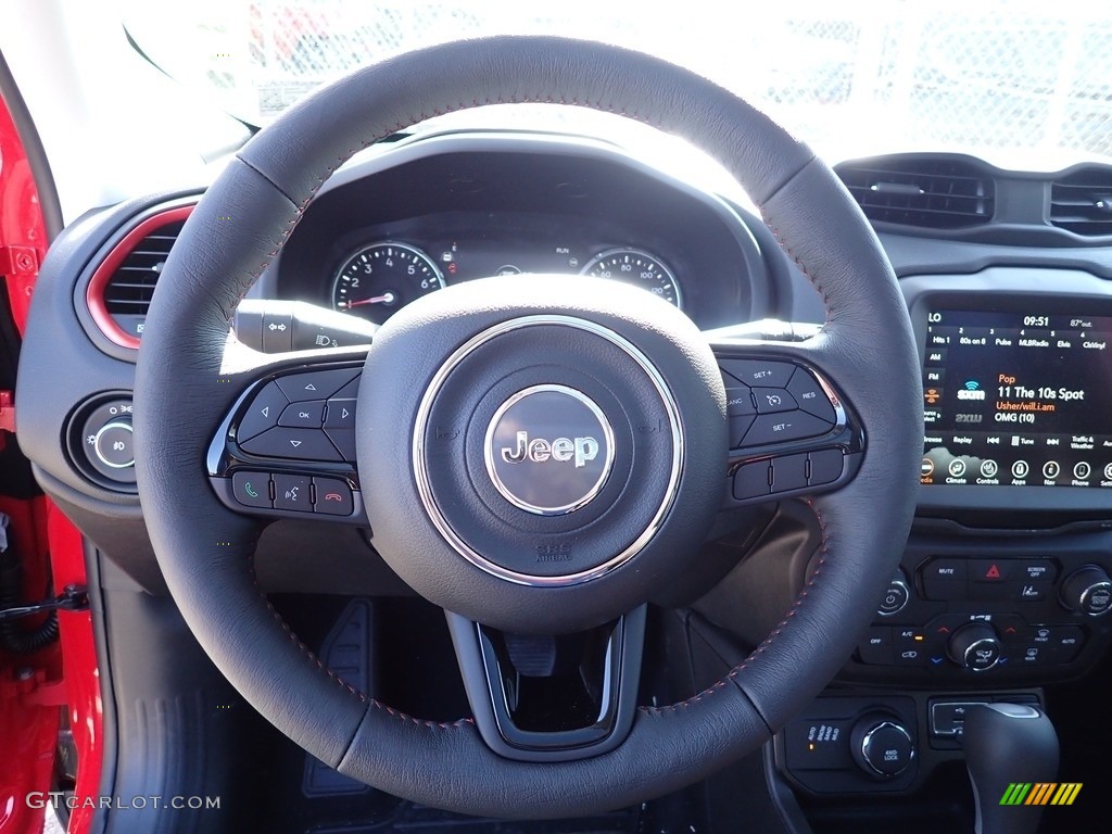 2022 Jeep Renegade (RED) Edition 4x4 Black Steering Wheel Photo #144435123