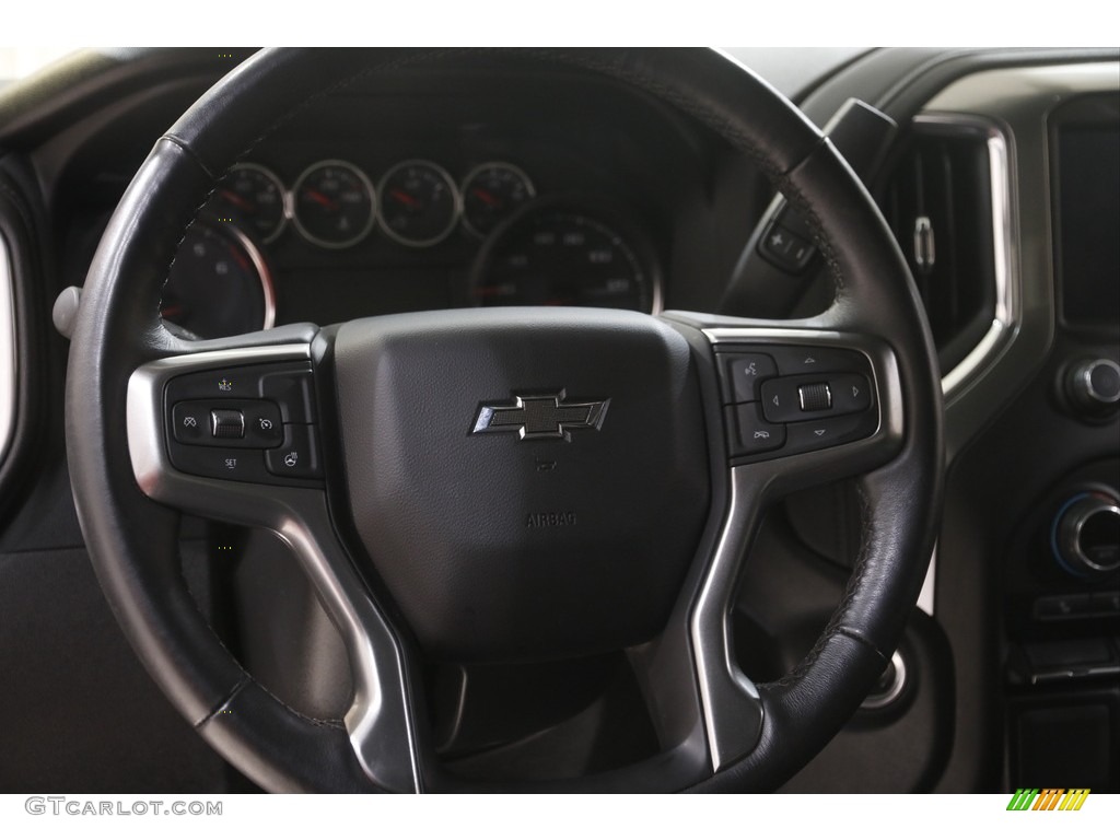 2021 Chevrolet Silverado 1500 RST Double Cab 4x4 Jet Black Steering Wheel Photo #144436371
