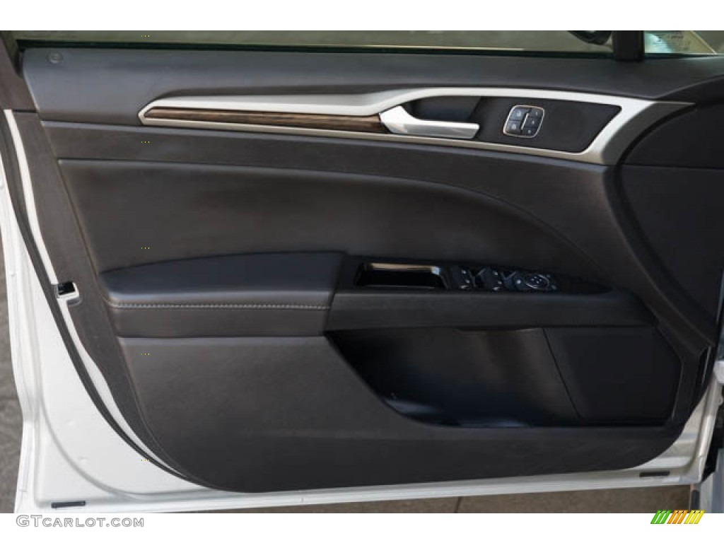 2016 Ford Fusion Energi SE Charcoal Black Door Panel Photo #144437928