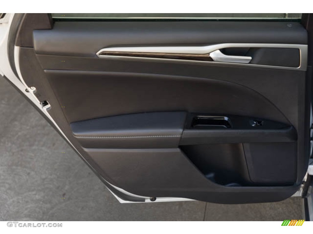 2016 Ford Fusion Energi SE Charcoal Black Door Panel Photo #144437958