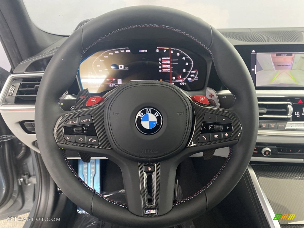 2022 BMW M3 Sedan Silverstone/Black Steering Wheel Photo #144438732