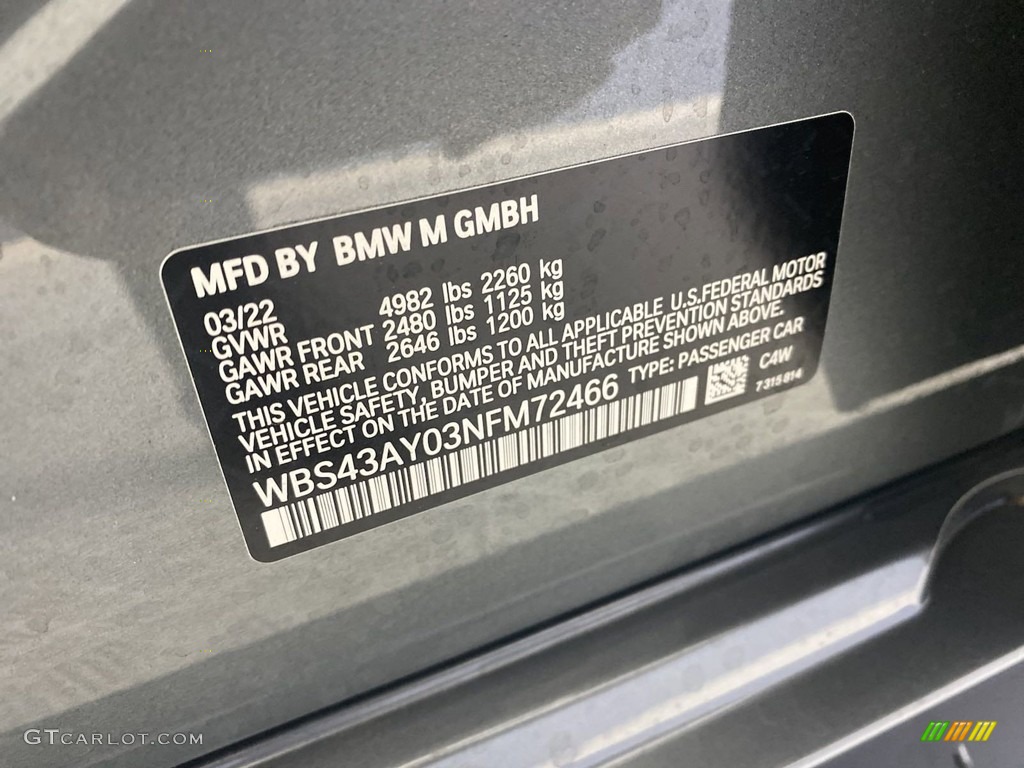 2022 BMW M3 Sedan Color Code Photos