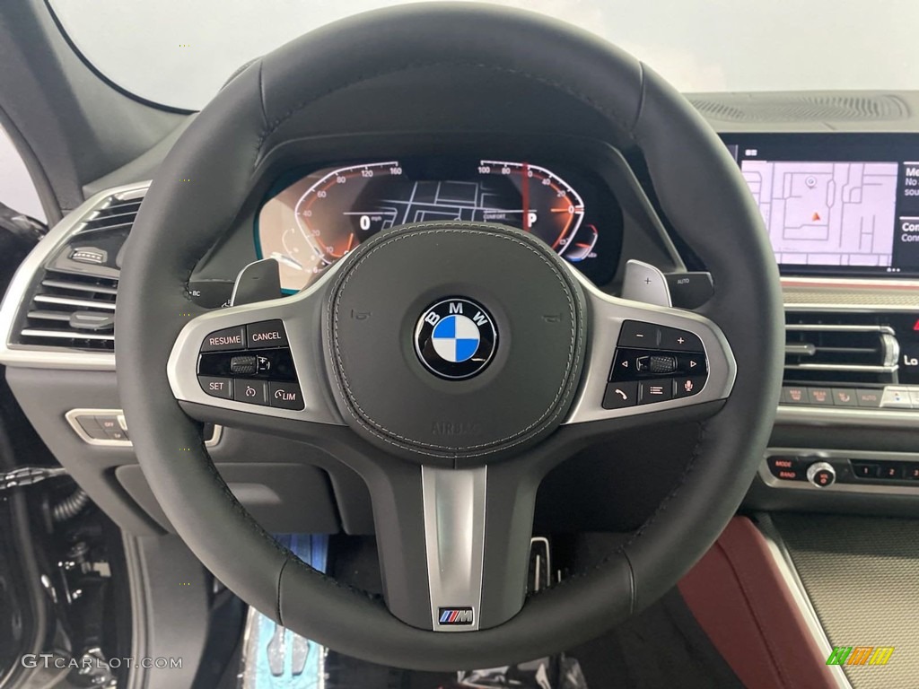 2022 BMW X6 xDrive40i Tacora Red Steering Wheel Photo #144440214