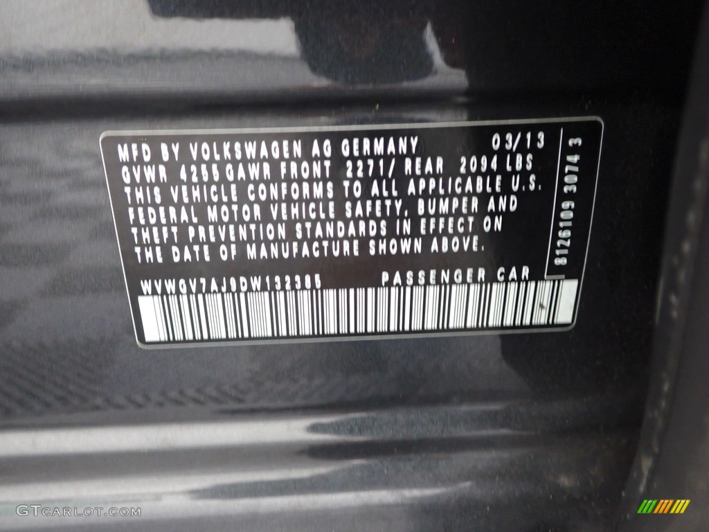 2013 GTI 4 Door - Carbon Steel Gray Metallic / Interlagos Plaid Cloth photo #31