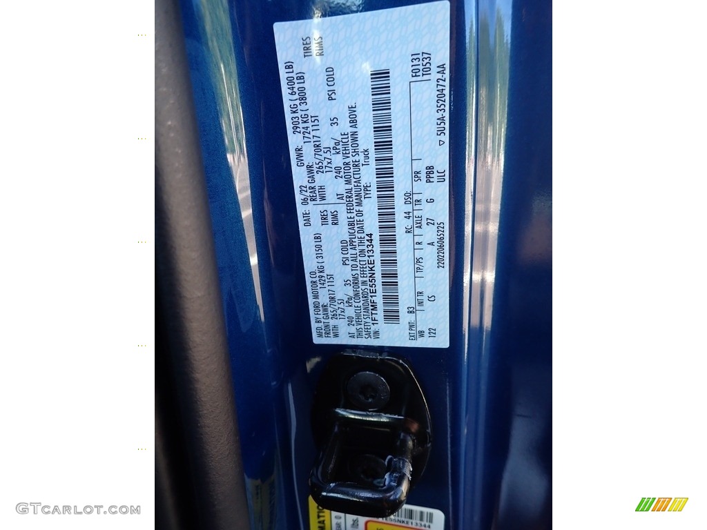 2022 Ford F150 XL Regular Cab 4x4 Color Code Photos