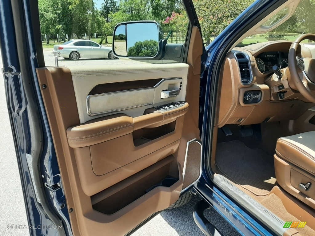 2022 3500 Laramie Crew Cab - Patriot Blue Pearl / Mountain Brown/Light Frost Beige photo #3