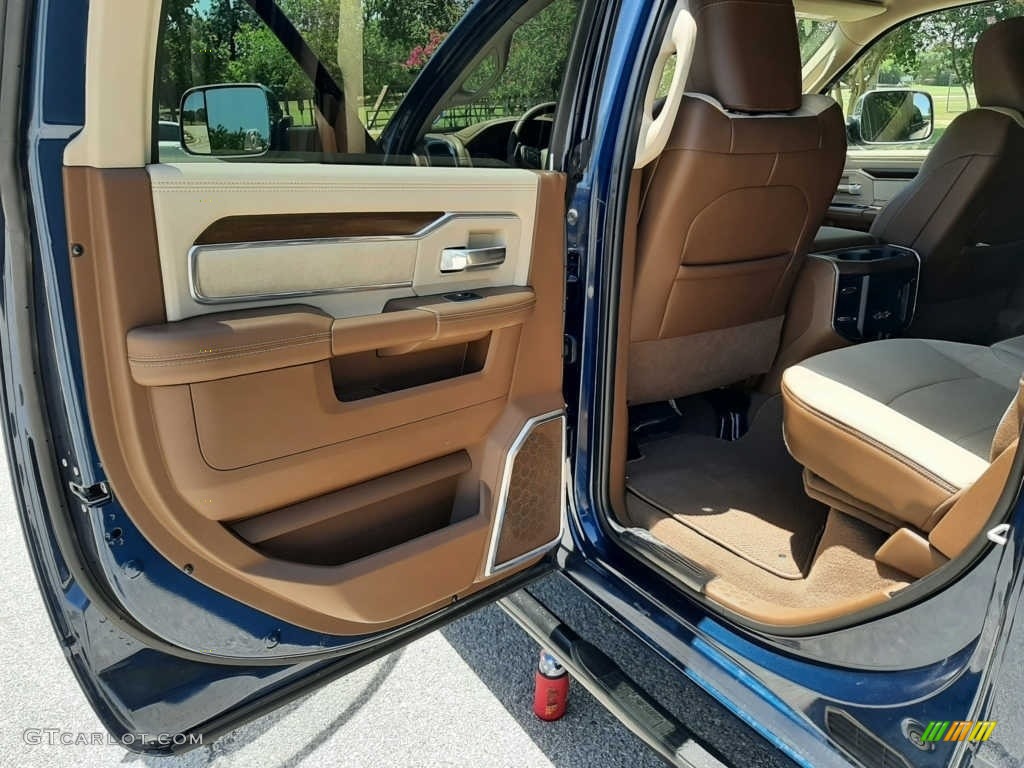2022 3500 Laramie Crew Cab - Patriot Blue Pearl / Mountain Brown/Light Frost Beige photo #13