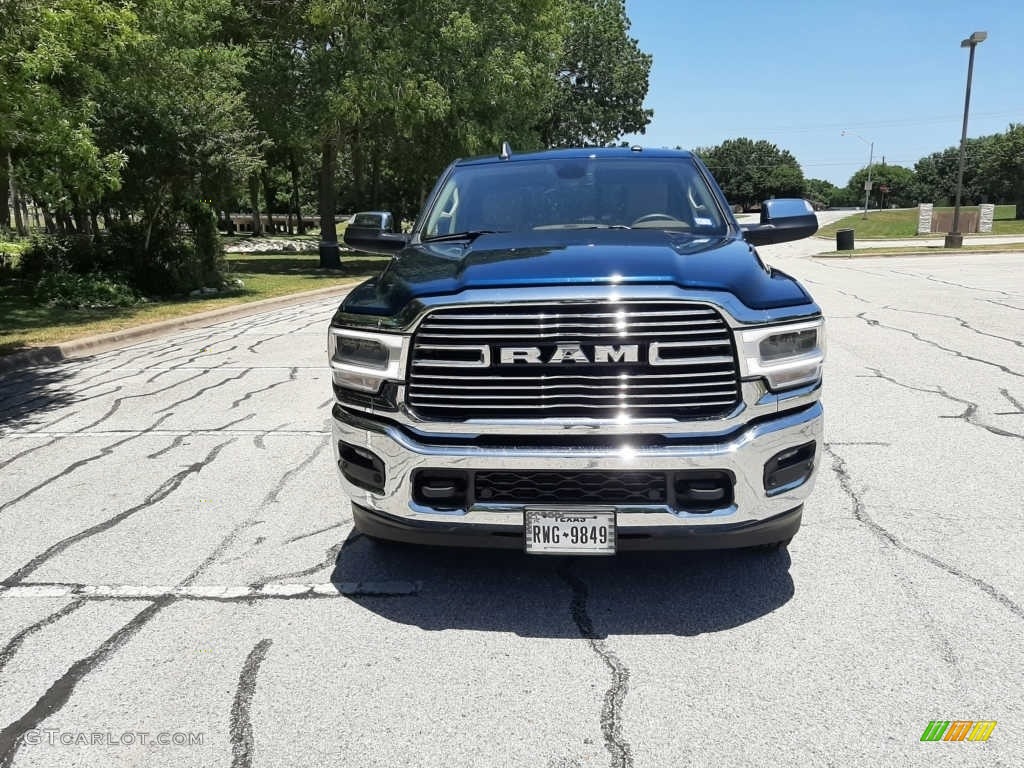 2022 3500 Laramie Crew Cab - Patriot Blue Pearl / Mountain Brown/Light Frost Beige photo #16