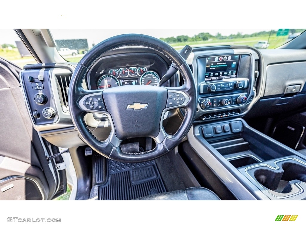 2016 Chevrolet Silverado 3500HD LTZ Crew Cab 4x4 Jet Black Steering Wheel Photo #144446618