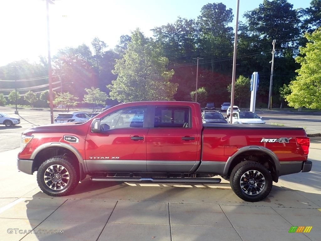 2017 TITAN XD PRO-4X Crew Cab 4x4 - Cayenne Red / Black photo #5