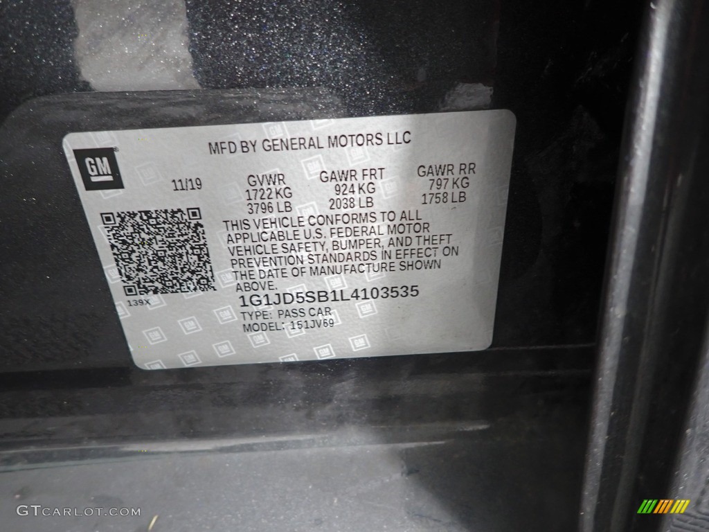 2020 Sonic LT Sedan - Nightfall Gray Metallic / Dark Pewter/Dark Titanium photo #33