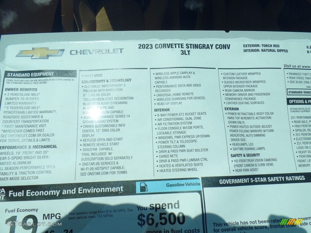 2023 Corvette Stingray Convertible - Torch Red / Natural photo #49
