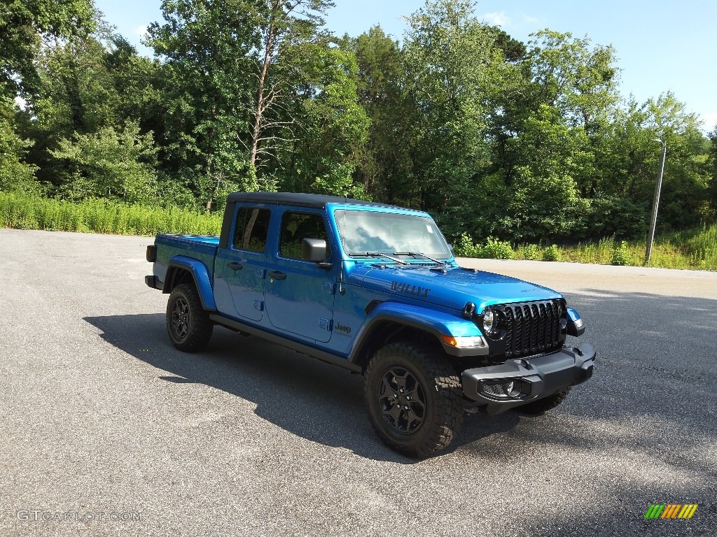 2022 Gladiator Willys Sport 4x4 - Hydro Blue Pearl / Black photo #4