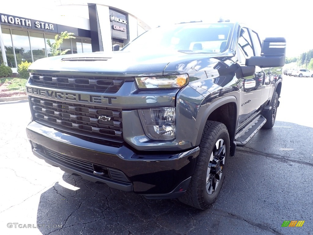 2020 Silverado 2500HD Custom Double Cab 4x4 - Shadow Gray Metallic / Jet Black photo #14