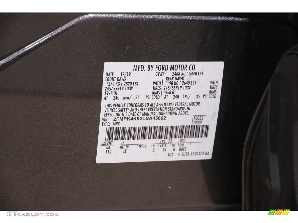 2020 Edge Titanium AWD - Magnetic Metallic / Ebony photo #23