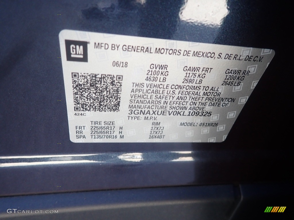 2019 Equinox LT AWD - Storm Blue Metallic / Jet Black photo #20