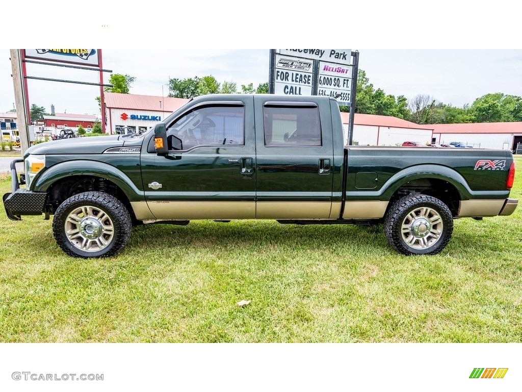 2012 F250 Super Duty King Ranch Crew Cab 4x4 - Forest Green Metallic / Adobe photo #6