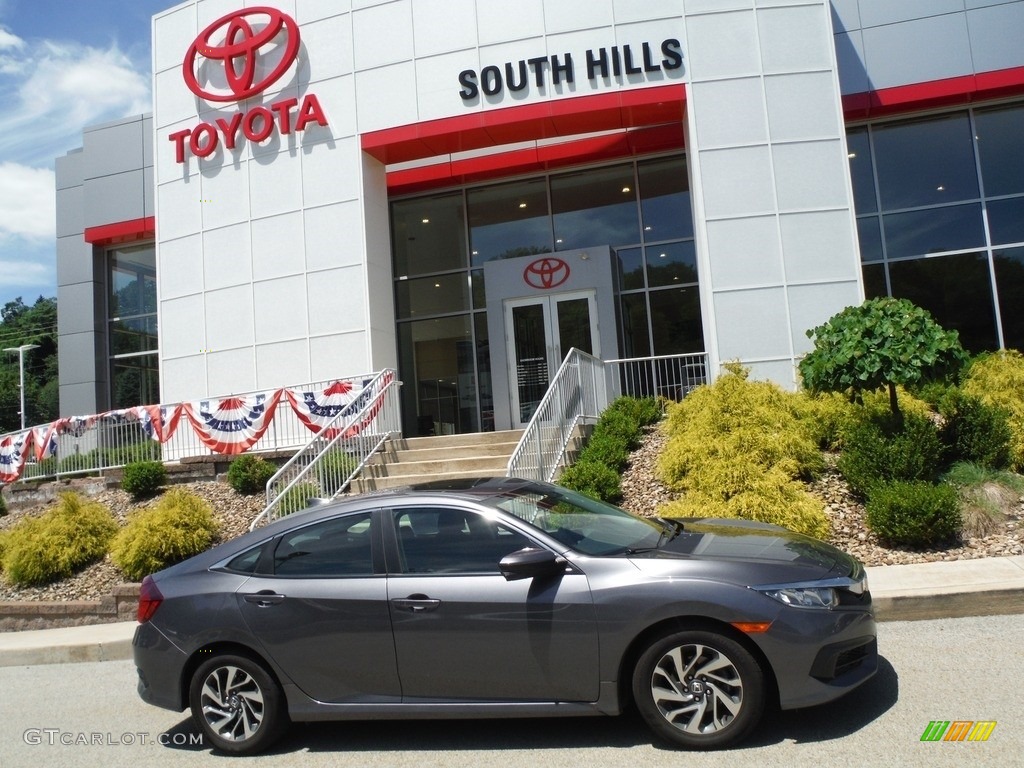 2018 Civic EX Sedan - Modern Steel Metallic / Gray photo #2