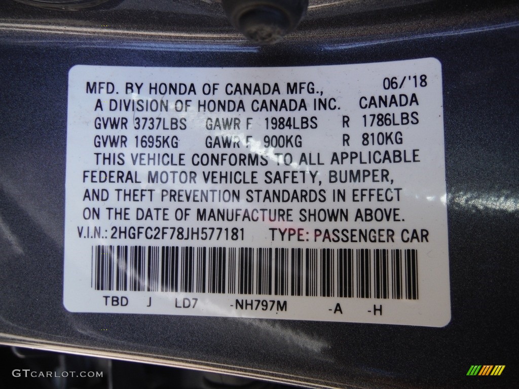 2018 Civic EX Sedan - Modern Steel Metallic / Gray photo #29