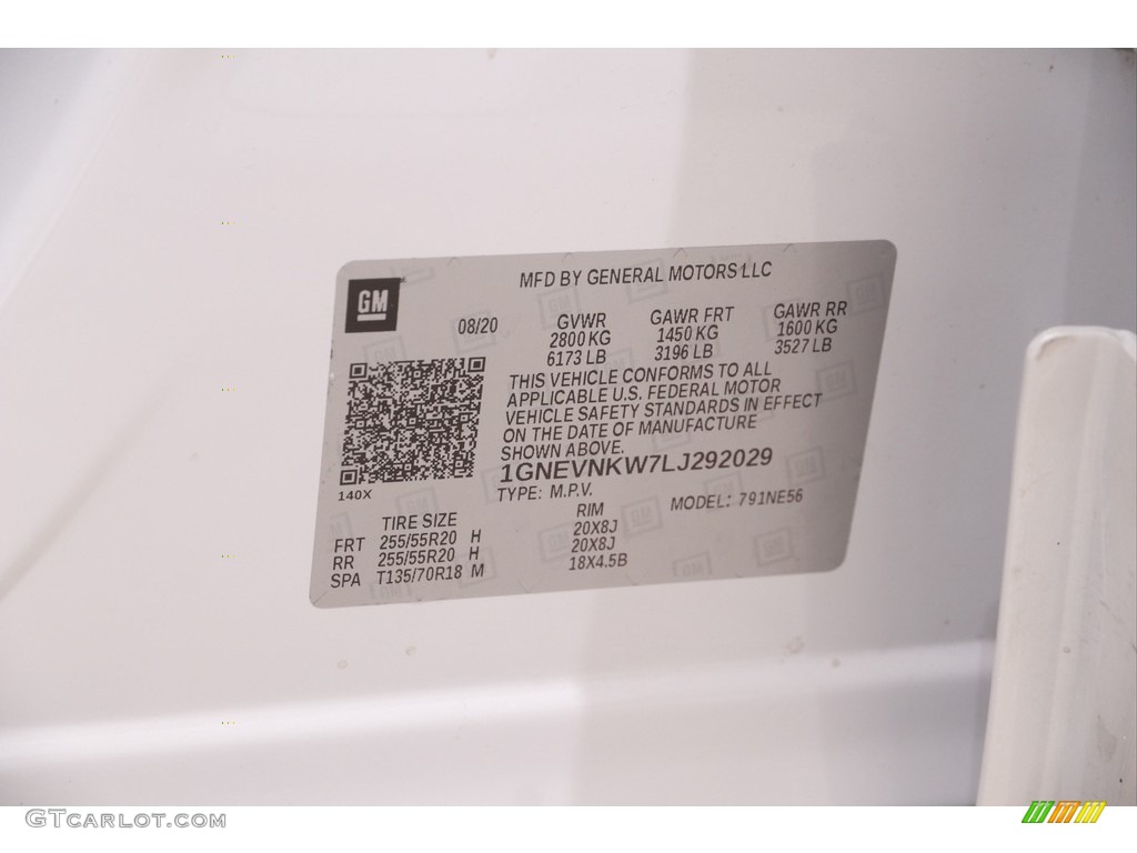 2020 Traverse High Country AWD - Iridescent Pearl Tricoat / Jet Black/­Loft Brown photo #26