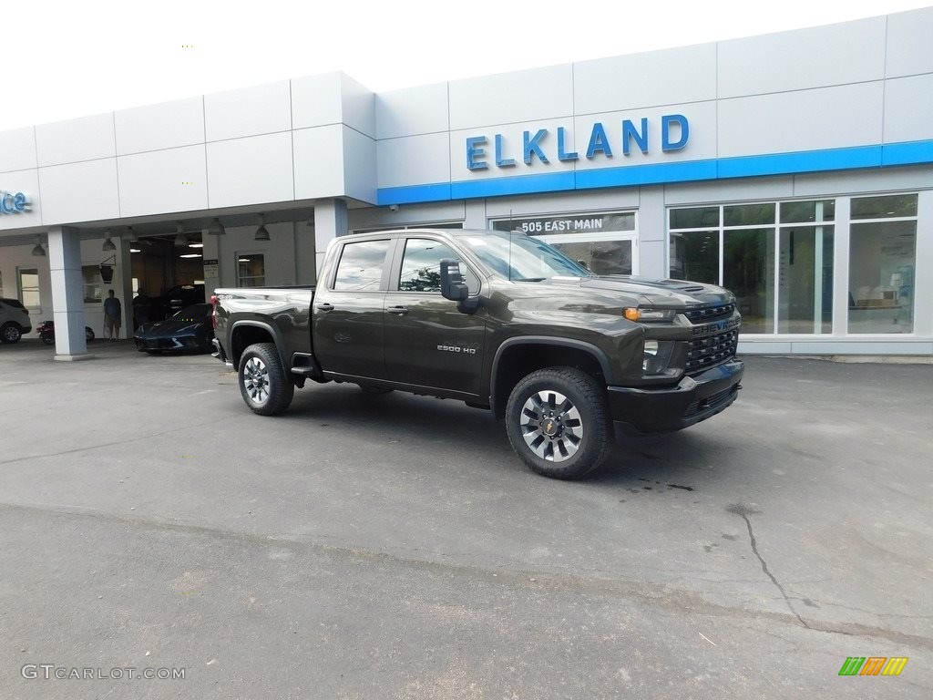 2022 Silverado 2500HD Custom Crew Cab 4x4 - Greenstone Metallic / Jet Black photo #1