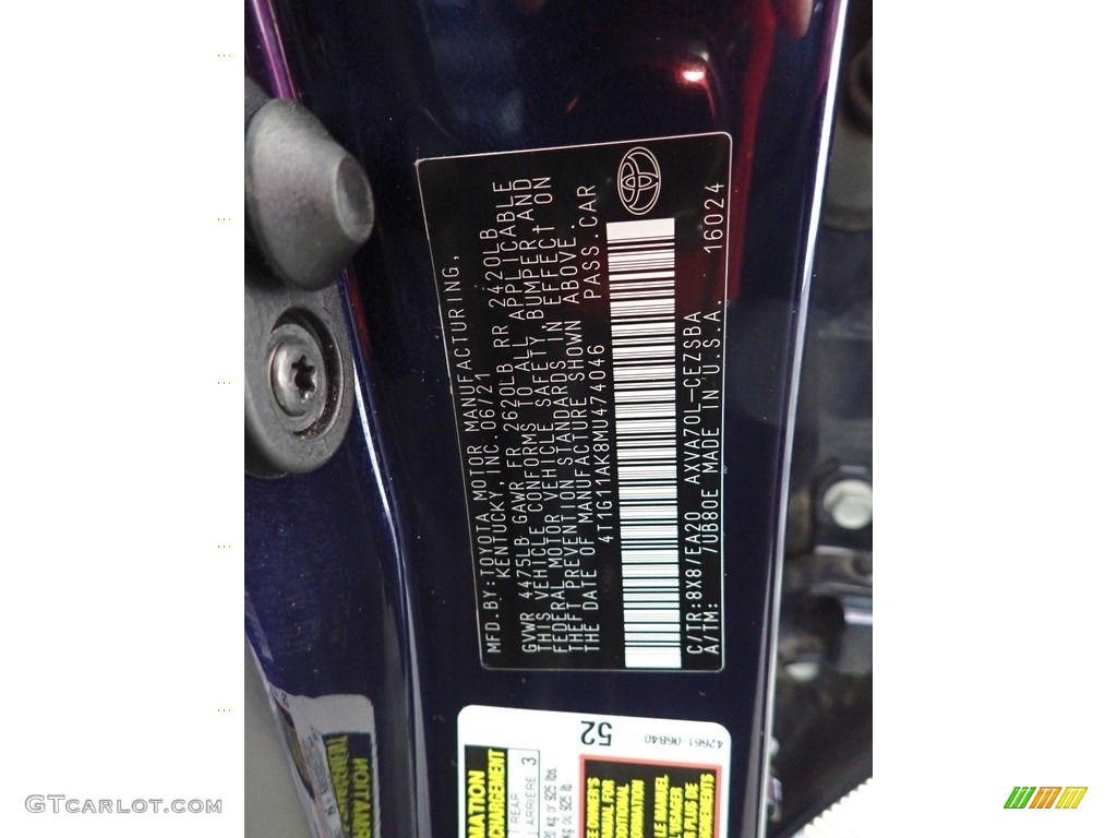 2021 Camry SE - Blueprint / Black photo #32