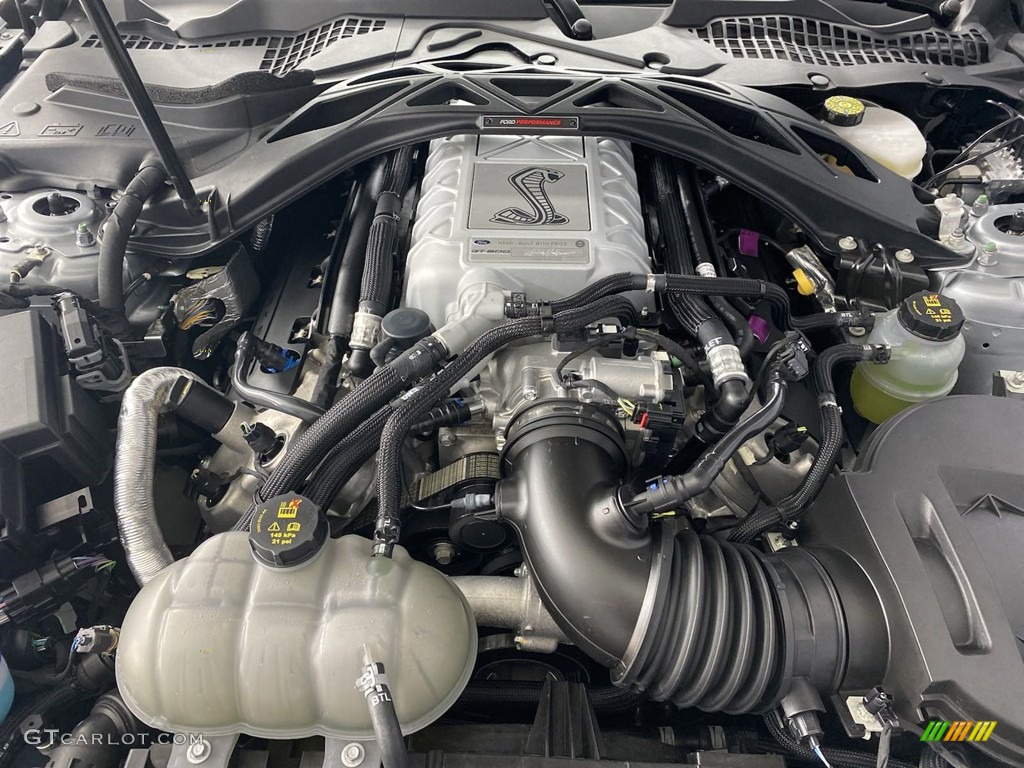 2021 Ford Mustang Shelby GT500 5.2 Liter Supercharged DOHC 32-Valve Ti-VCT Cross Plane Crank V8 Engine Photo #144475567