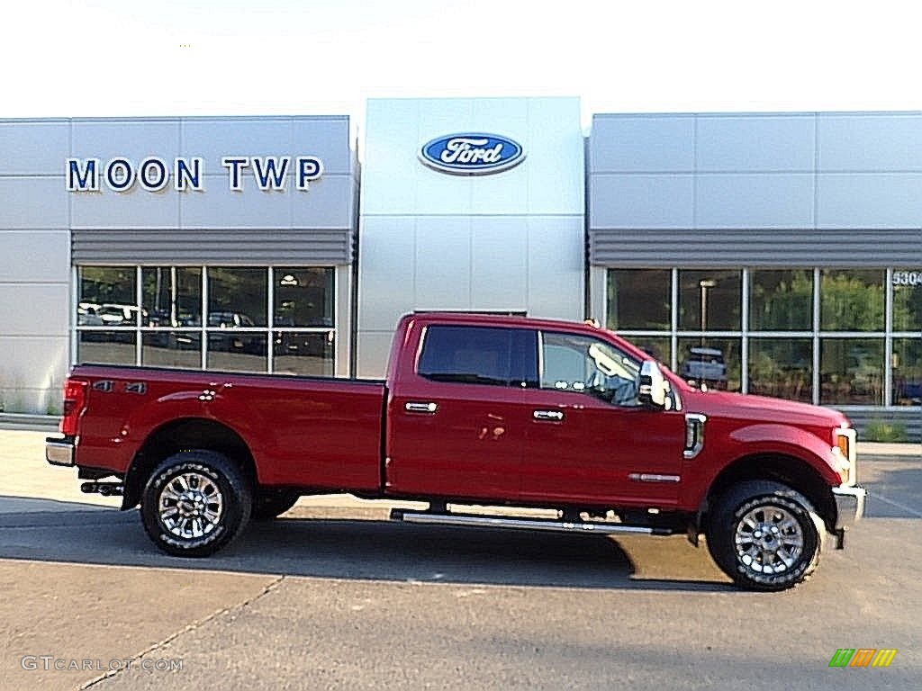 2019 F350 Super Duty Lariat Crew Cab 4x4 - Ruby Red / Camel photo #1