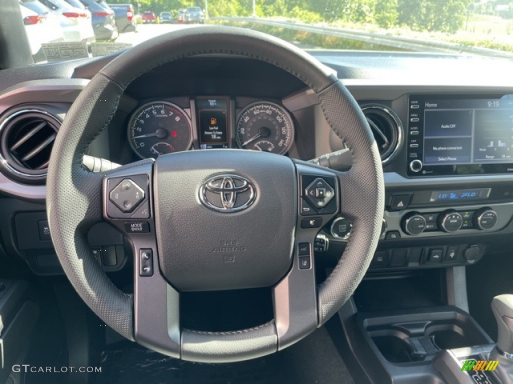 2022 Toyota Tacoma TRD Off Road Double Cab 4x4 Cement/Black Steering Wheel Photo #144479269